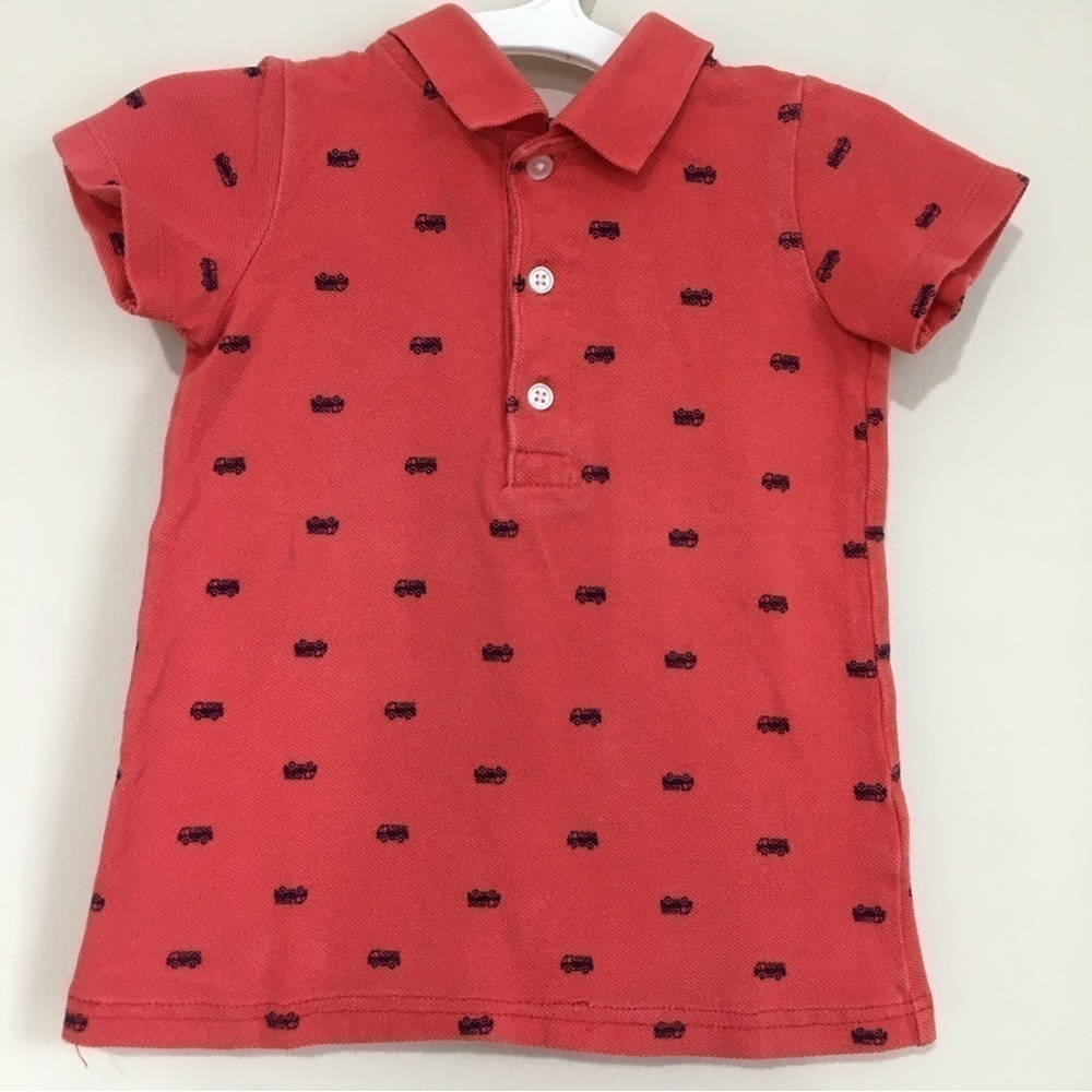 Carter's baby boy orange cotton little trucks printed short sleeve T-shirt